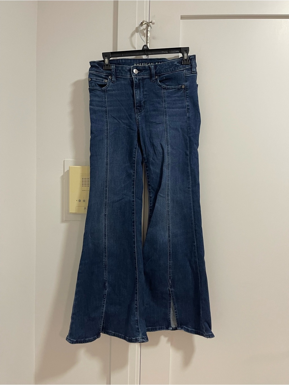 American Eagle Outfitters Deep Blue Flare Jeans with Front Seams